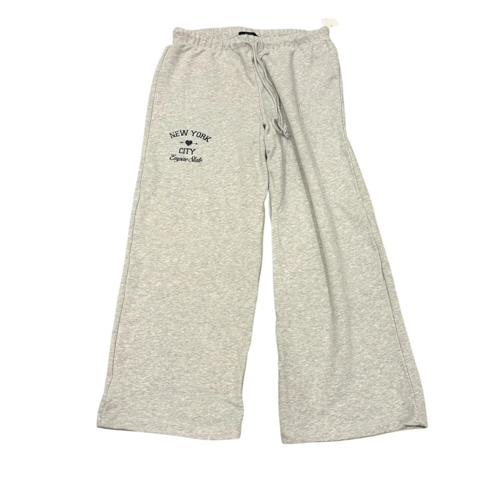 NWT FOREVER21 Women’s Flare Sweatpants Lounge Pants New York City Gray Size 1X